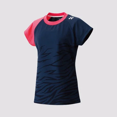 YONEX - 20242EX Women's Performance Shirt Navy Blue Fashionable Short Sleeve Shirt