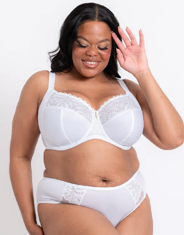 Adella Athena Full Cup Side Support Bra White Sexy Underwire Bra