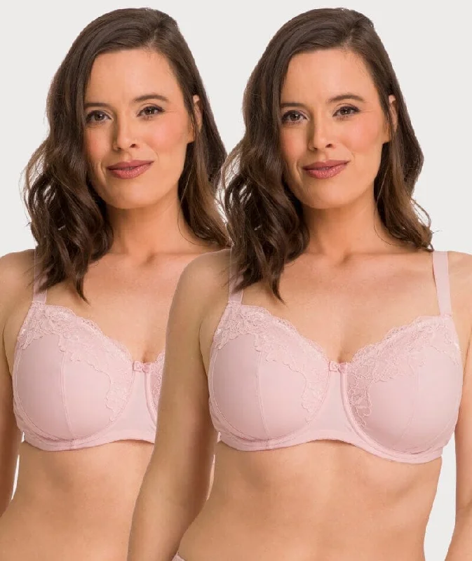 Ava & Audrey Jacqueline Full Cup Underwired Bra 2 Pack - Blush Sexy Mesh Bra