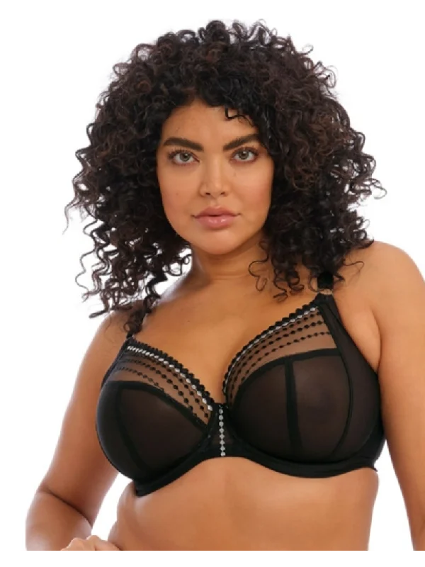 Black Matilda Plunge Bra Soft Mesh Bralette