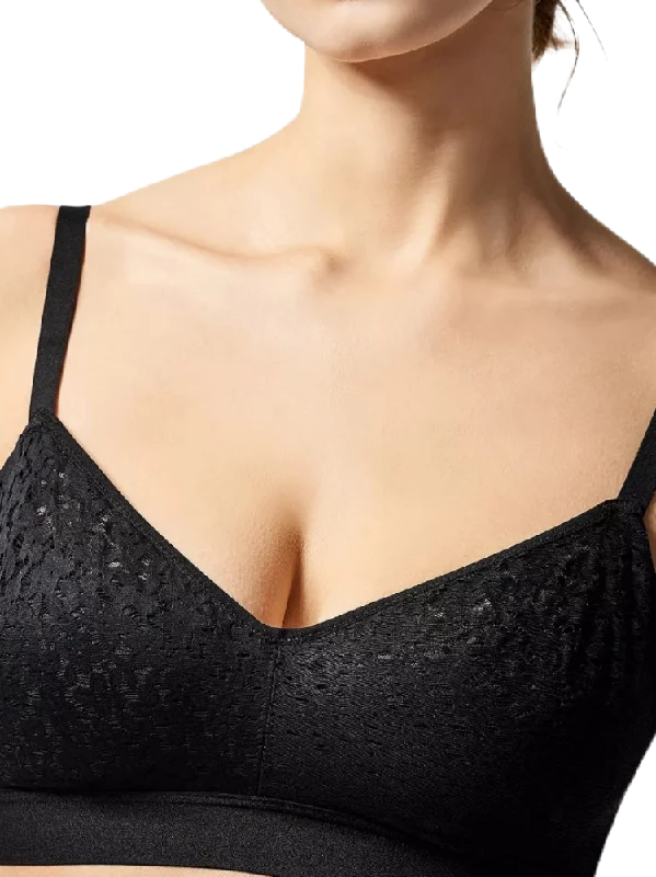 Black Norah Wireless Bra Elegant Silk Bra