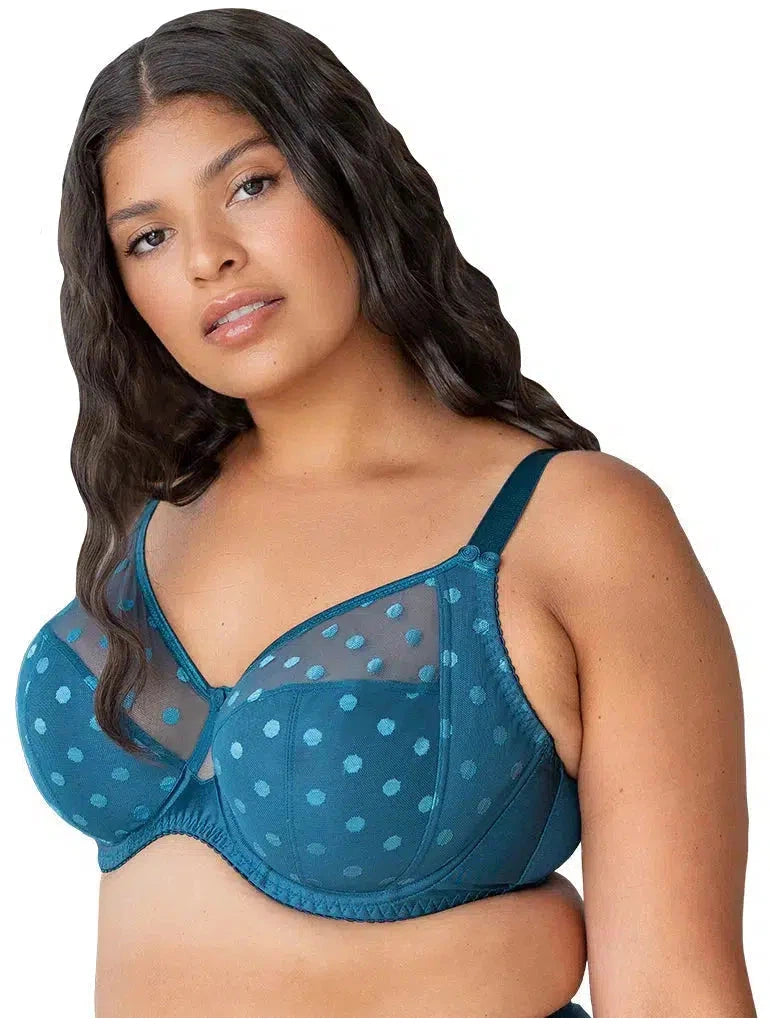 Blue Coral Carmen Polka Dot Bra Seamless Wireless Bra