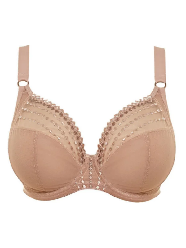 Cafe Au Lait Matilda Plunge Bra Elegant Cotton Bra