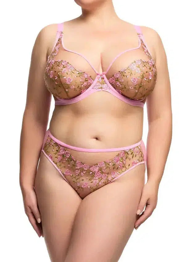 Charming Pink Rosewyn Full Figure Bra Push-Up Wireless Bra