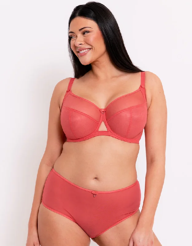 Curvy Kate Victory Side Support Balcony Bra Papaya Soft Mesh Bralette