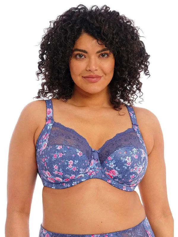 Denim Floral Morgan Bra Sporty Compression Bra