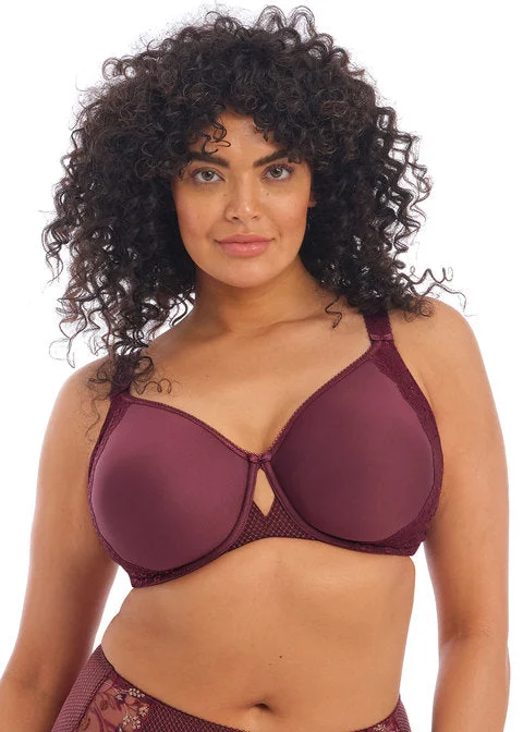 Elomi Charley Underwire Molded Spacer Bra, Aubergine Breathable Full Coverage