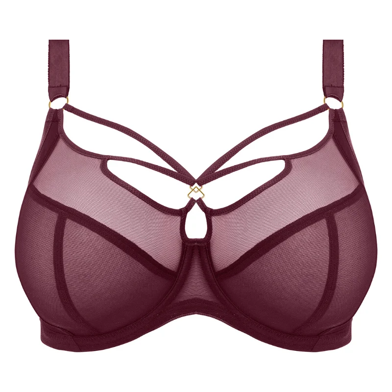 Elomi Sachi Plunge Bra Cabernet Trendy Lace Bra