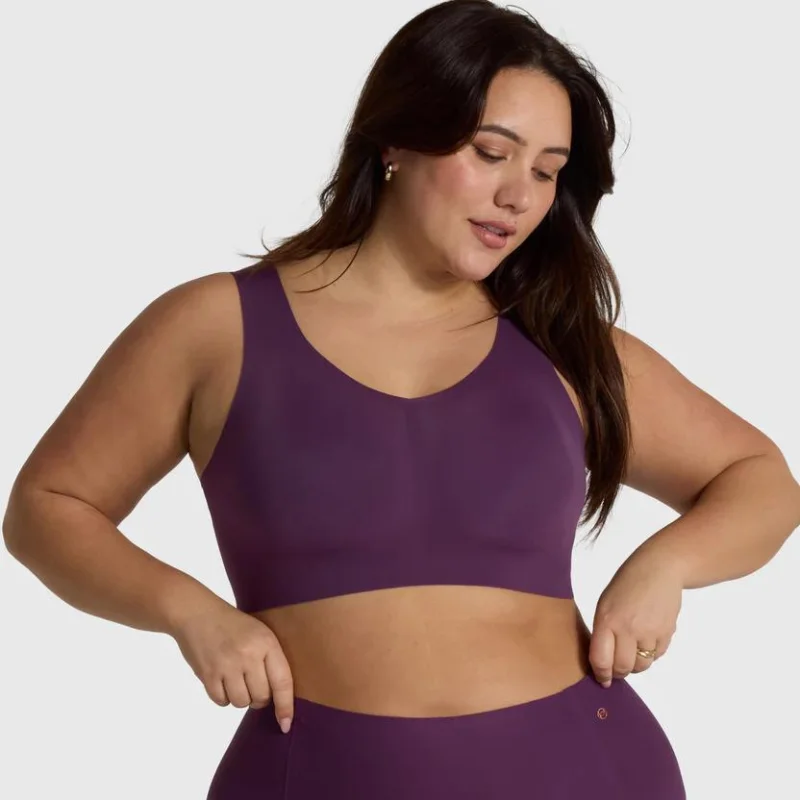 Evelyn & Bobbie Defy Bra Plum Sporty Compression Bra