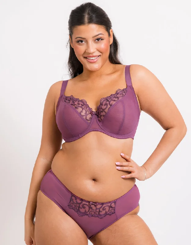 Flirtelle Alice Balcony Bra Mauve/Plum Fashionable Push-Up Bra