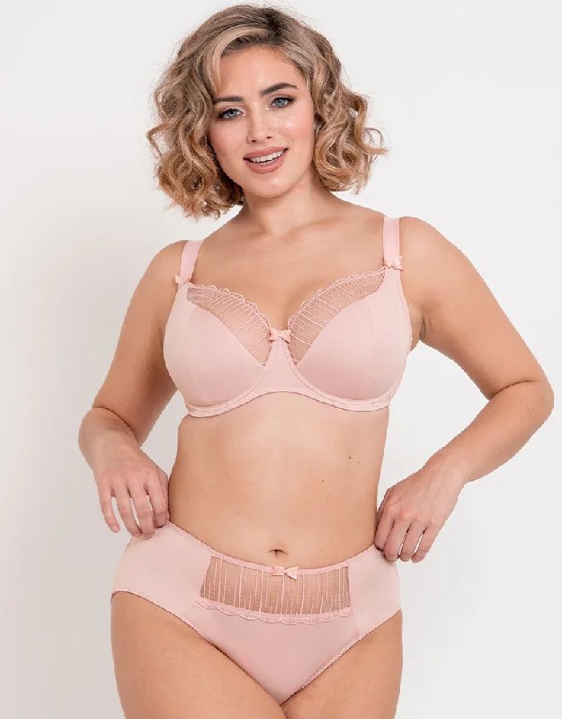 Flirtelle Riley Balcony Bra Blush Pink Sleek Push-Up Bra