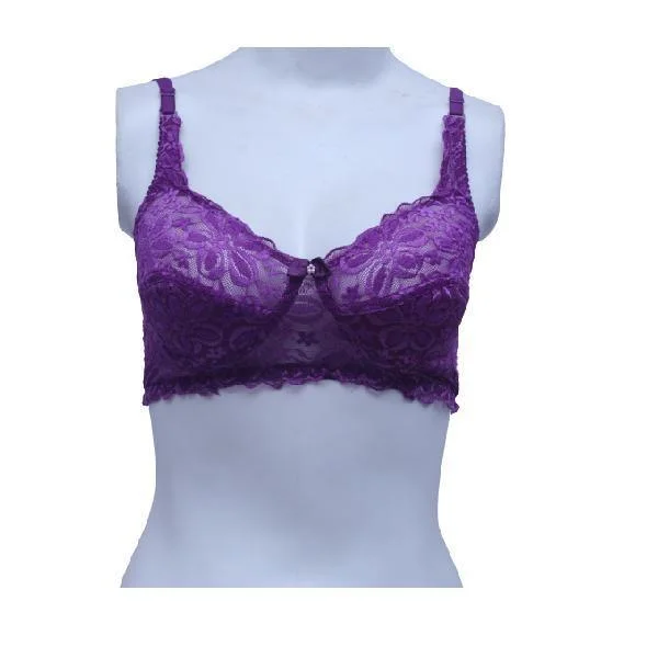 Floral Net Embroidered Bra | Fancy Bra Seamless Push-Up Bra