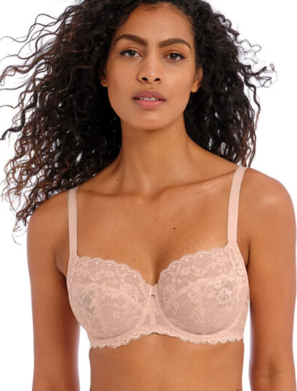 Freya Offbeat Underwire Side Support Bra, Natural Beige | Beige Freya Offbeat Sexy Lace Bralette