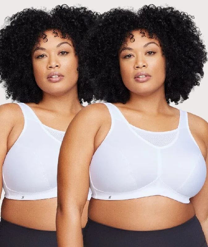 Glamorise No-Bounce Camisole Wire-Free Sports Bra 2 Pack - White Contour Bra Style