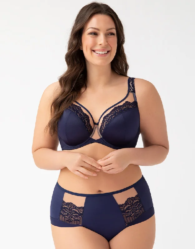 Gorsenia Luisse Full Cup Bra Navy Adjustable Bra Straps