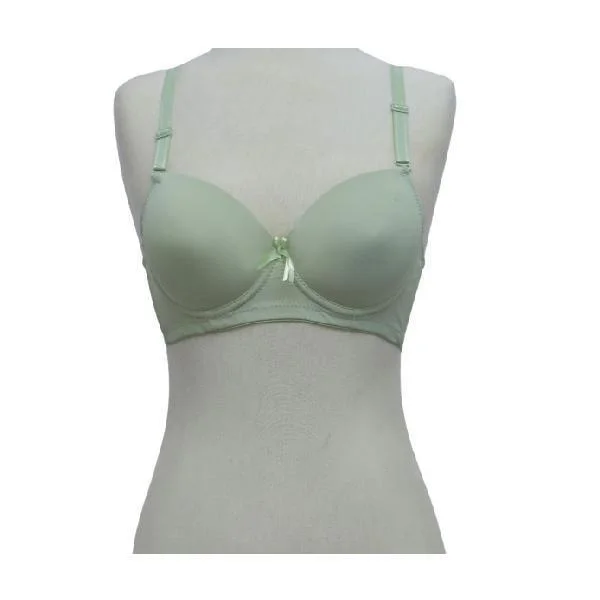 Ladies Pastel Matching Bra | Cotton Push Up Underwired Lingerie with Adjustable Straps For Women Chic Lace Underwear