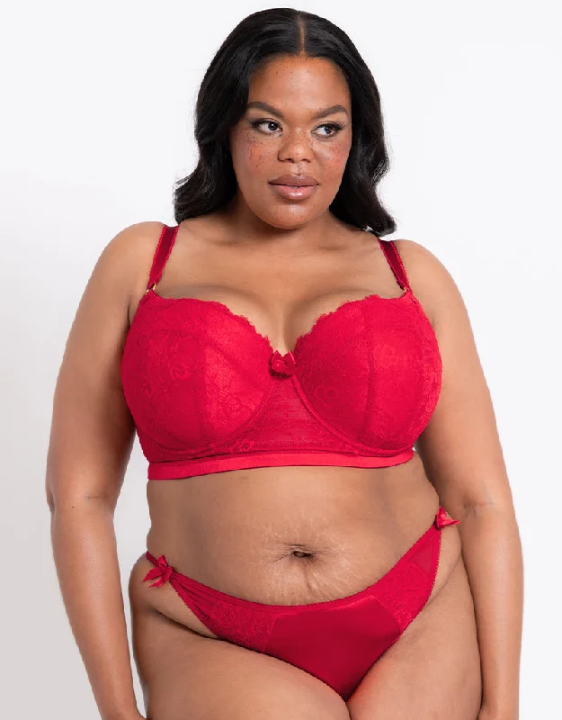 Liaison Vienna Padded Longline Balcony Bra Red Soft Stretch Bra