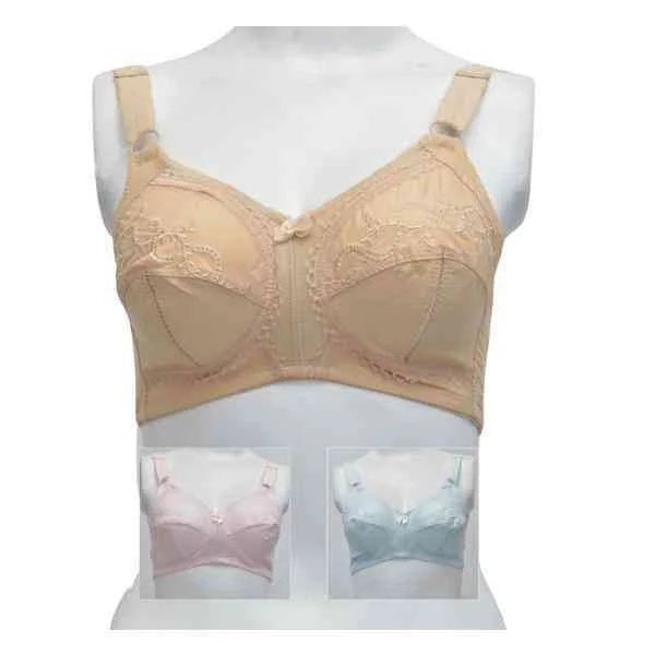 Non Padded Cotton Bra Woven Cotton Bra With Cup Slit Bra without Underwire Soft Lace Bralette