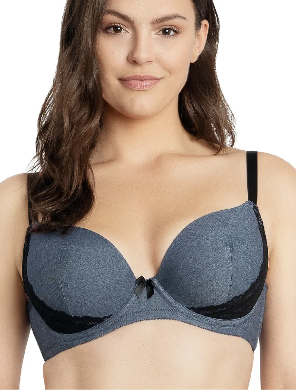 Parfait Casey Plunge Molded Underwire Bra, Denim | Dark Blue Denim Parfait Casey | New Parfait Casey Chic Lace Underwear