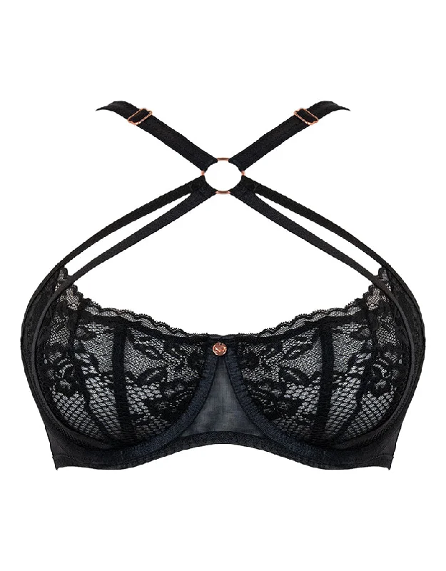 Scantilly Centrepiece Half Cup Bra Black Soft Cup Bra