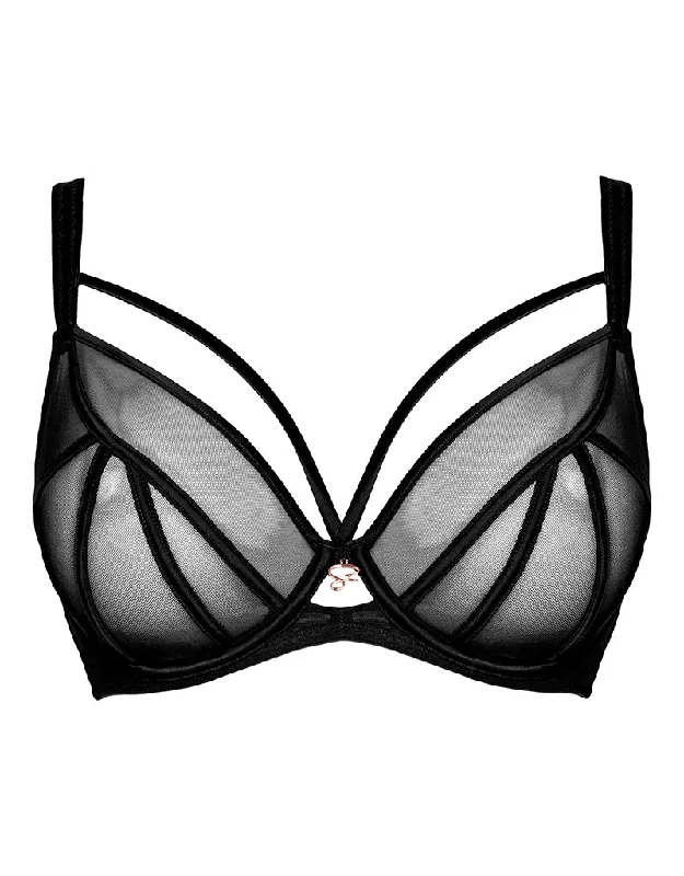 Scantilly Senses Plunge Bra Black Sporty Wireless Bra