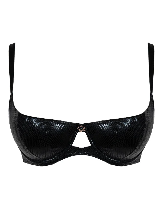 Scantilly Serpent Padded Half Cup Bra Black Lacy Underwire Bra