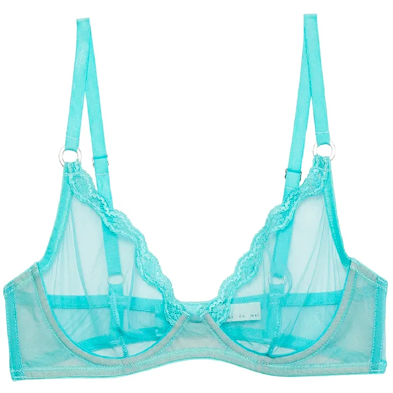 Sheer Tulle Demi Bra in Bright Jade Casual Bralette Set