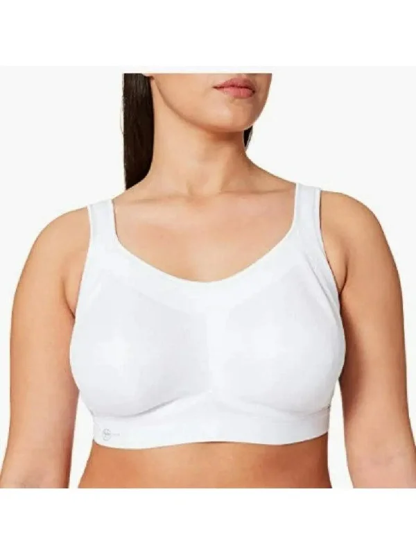 White Anita Maximum Support Momentum Sports Bra Chic Satin Bra