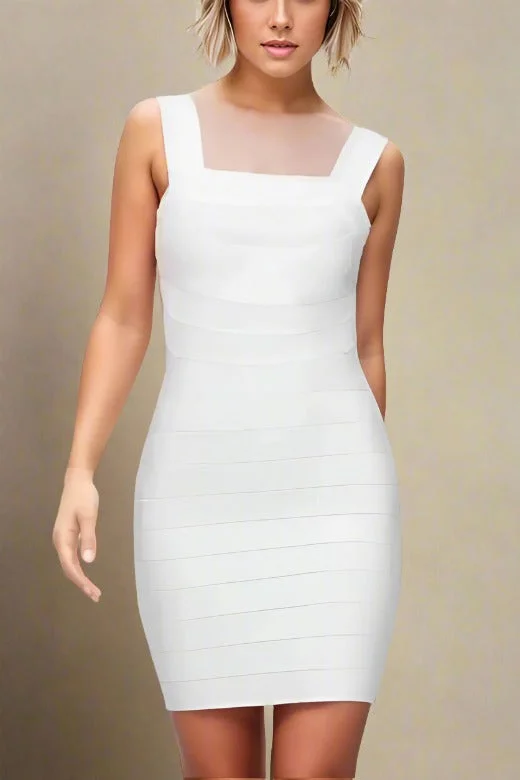 Lulu Bandage Mini Dress - Pearl White Classic White Mini Dress