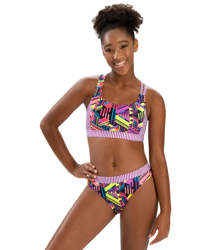 Dolfin Uglies Women's Asymmetrical Two Piece Work Out Swimsuit Intergalactic Sexy Two-Piece Set