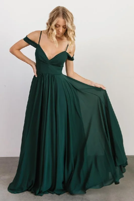 Bianca Lace Maxi Dress | Emerald Cozy Open-Back Maxi Dress