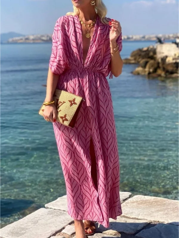 Printed Resort Stylish Maxi Dress Cozy Spaghetti Strap Maxi Dress