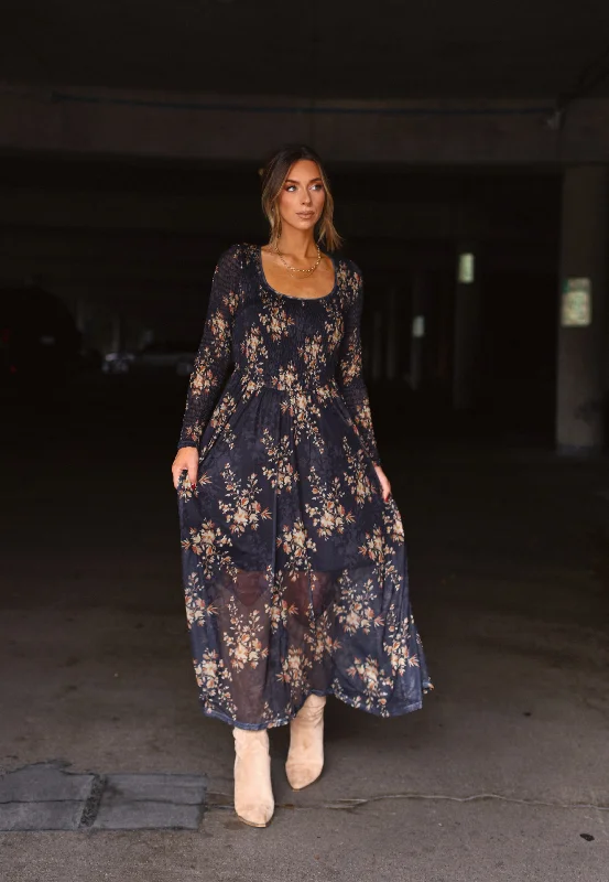 Dark Romance Maxi Dress Fashionable Asymmetrical Maxi Dress