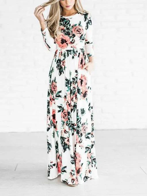 In Bloom Floral Print Maxi Dress Elegant Sleeveless Maxi Dress