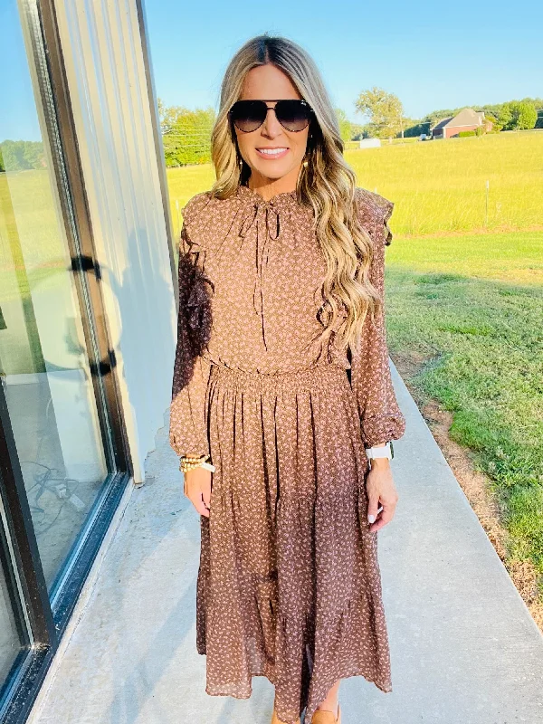 LATE SUNSETS MAXI DRESS Cozy Maxi Dress with Slit