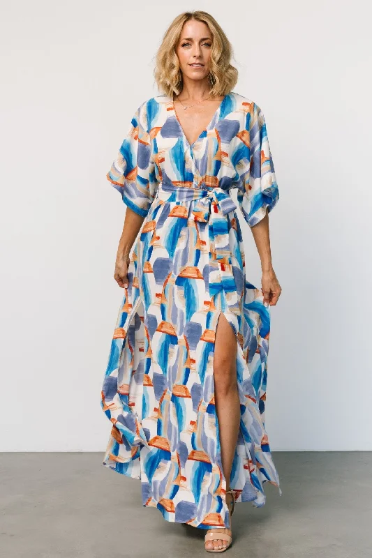 Morgan Maxi Dress | Blue Print Trendy Maxi Dress with Lace