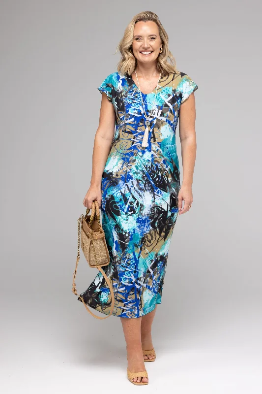 Seachange Print Short Sleeve Jersey Maxi Dress Elegant Velvet Maxi Dress