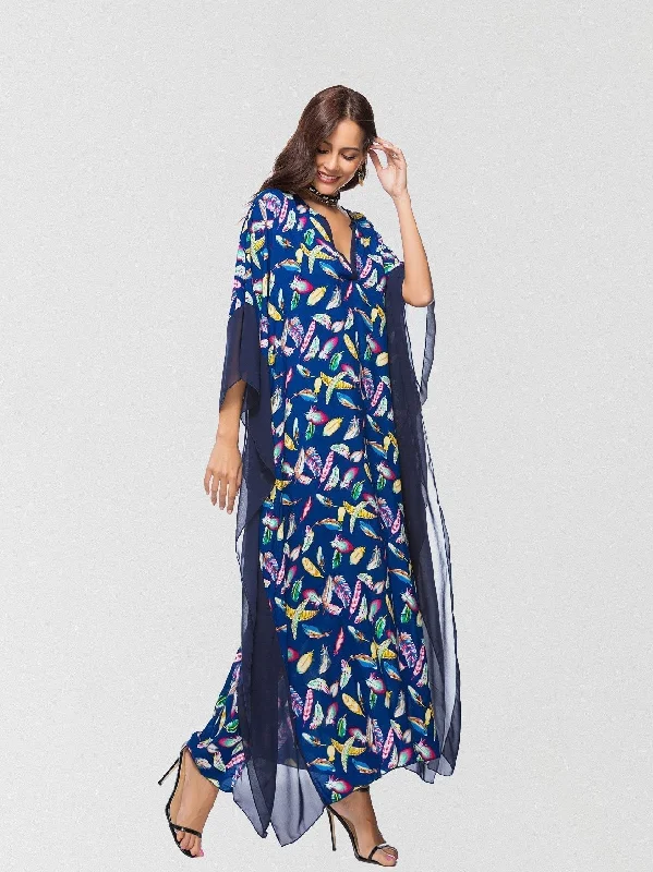 Talk To Me Printed Maxi Dress Comfortable Maxi Dress with Slits