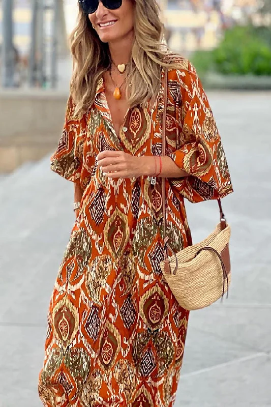 Print Drape Graceful Maxi Dress Cozy Open-Back Maxi Dress