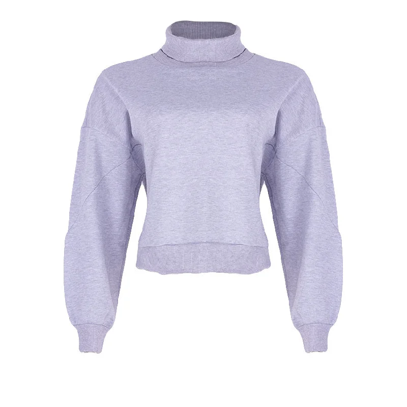 REDTAG Mid-Grey Sweatshirt Hoodie Crop Top Short Trendy