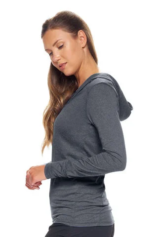 Active Soft Heather Hoodie Hoodie with Front Slit Layering Stylish