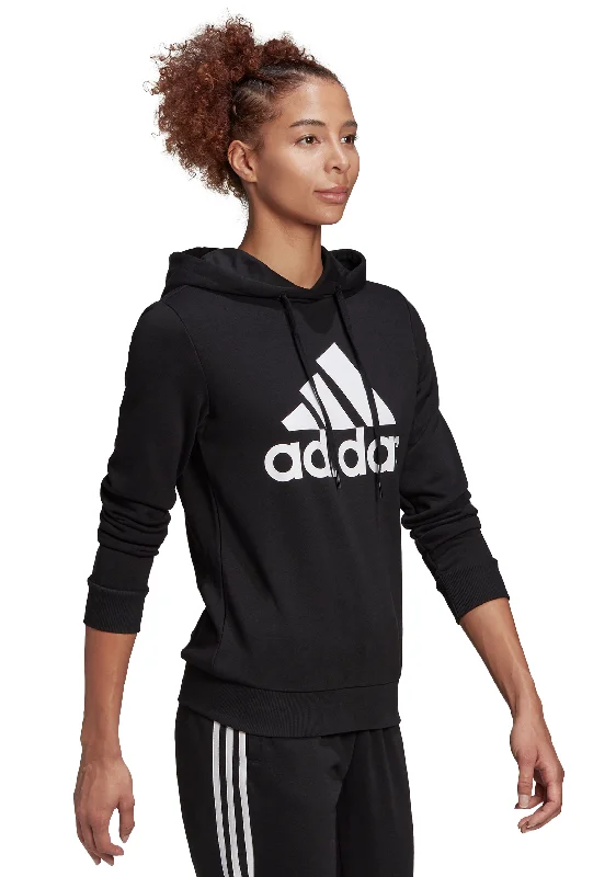 Adidas Womens Essentials Relaxed Logo Hoodie <br> GM5514 Hoodie with Drawcord Adjustable Secure