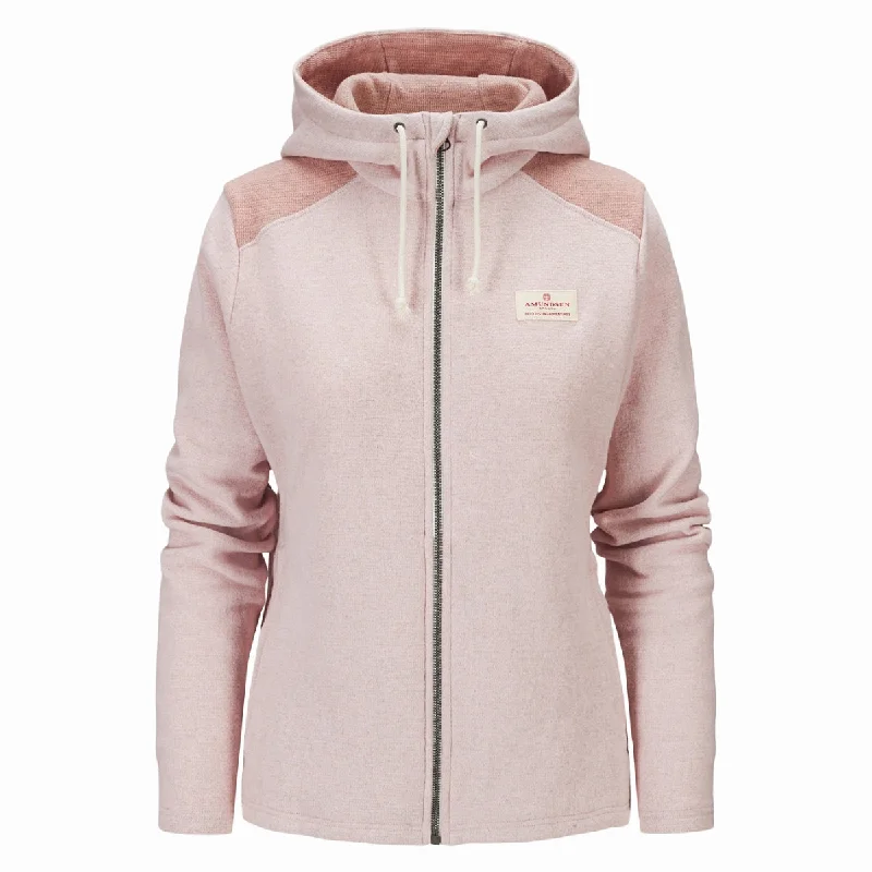 Amundsen Sports (Sample) - Women's Skauen Full Zip Hoodie - Blush Pink Hoodie with Hem Lace Feminine Delicate