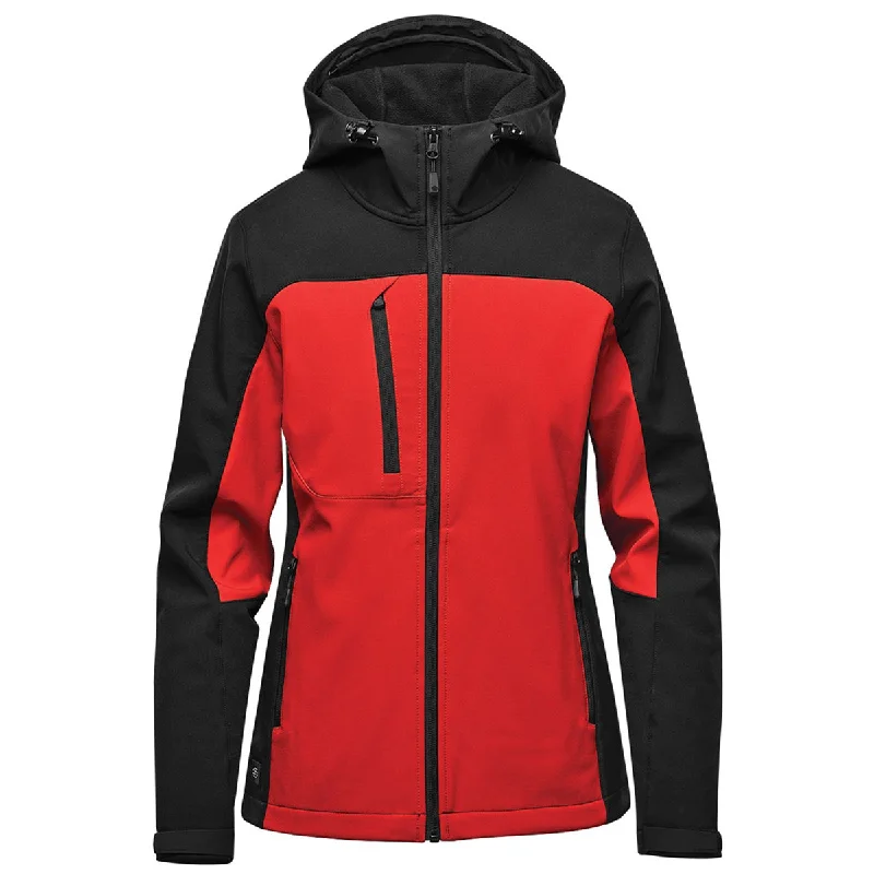 Stormtech Women's Bright Red/Black Cascades Softshell Hoody Oversized Hoodie Comfort Casual