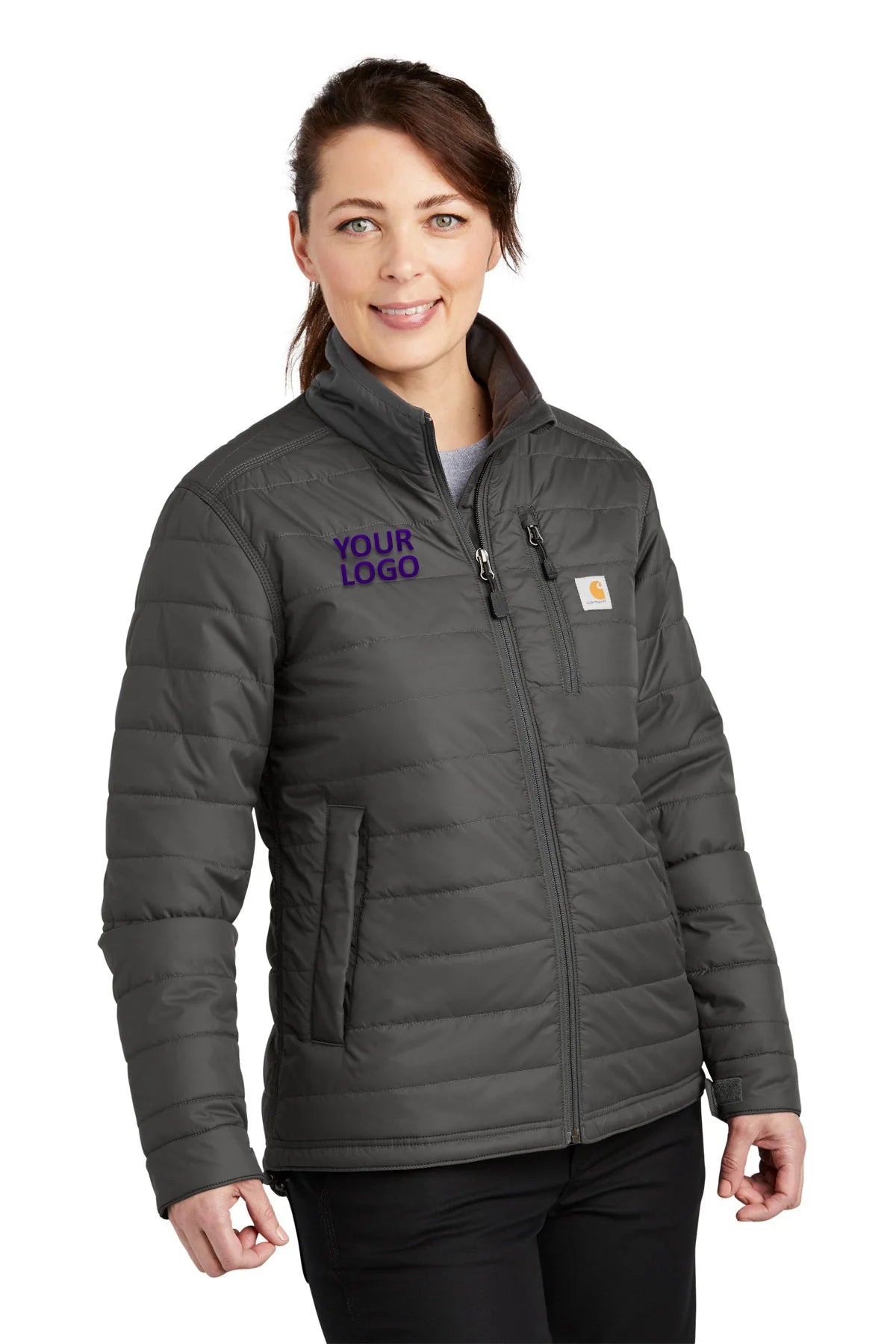 Carhartt Womens Gilliam Branded Jackets, Shadow Grey Satin Jacket Silk Jacket Chiffon Jacket