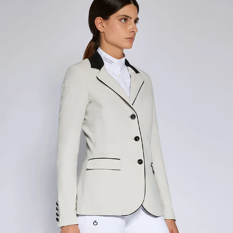 Cavalleria Toscana GP Perforated Show Jacket - Off White Wool Fabric Cashmere Fabric Tweed Fabric