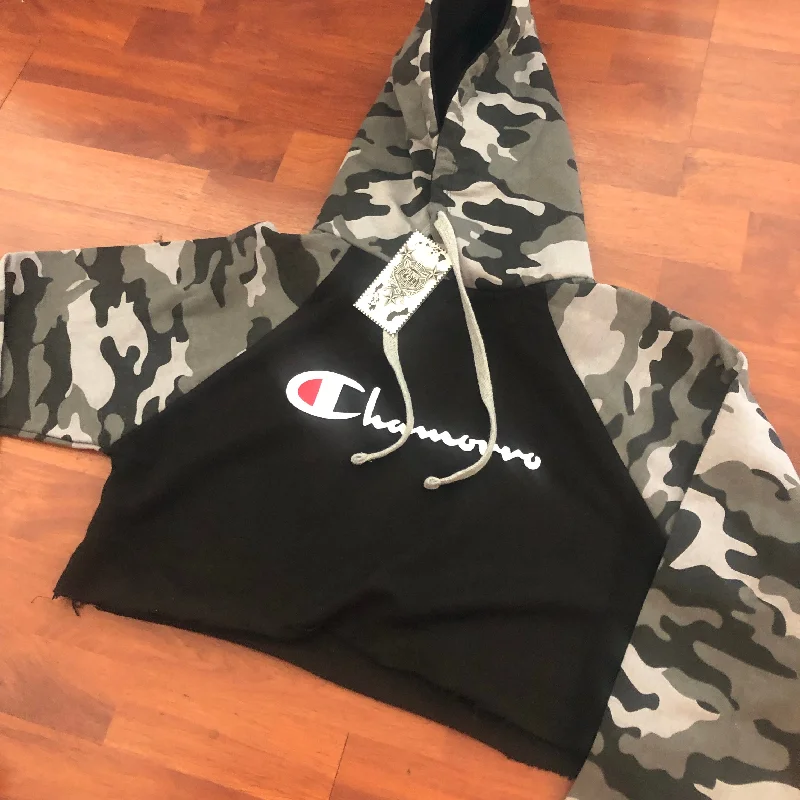 Chamorro Crop Top Hoodies Hoodie with Pattern Geometric Abstract