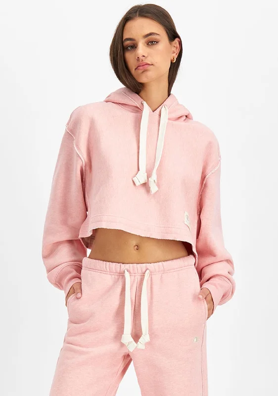 Champion Womens Lifestyle Natural State Cropped Hoodie <BR> CT87A1 ASA Hoodie with Half-Zip Sporty Casual