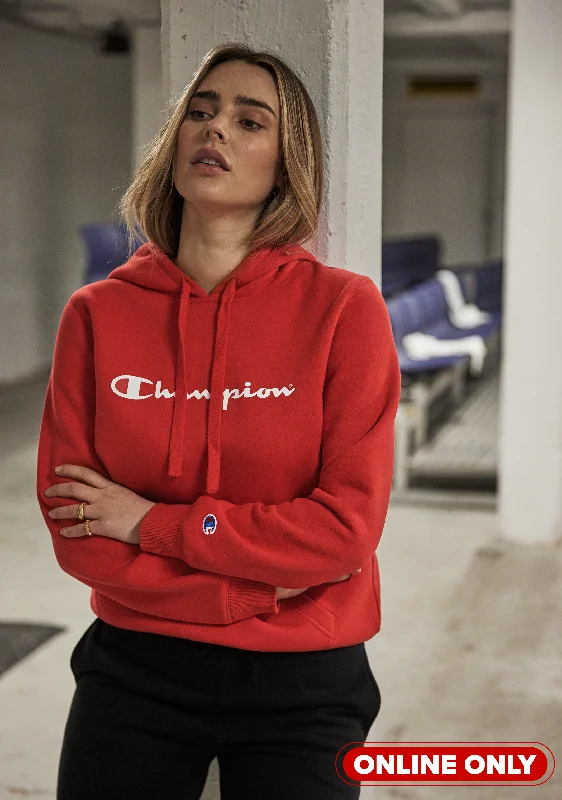 Champion Womens Script Hoodie <br> CWG4N GJR Hoodie with Set-In Sleeves Structured Classic