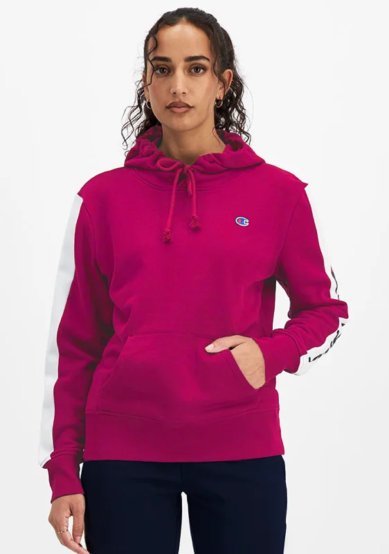 Champion Womens Sporty Panel Hoodie <br> CUN8N XLH Hoodie with Front Slit Layering Stylish